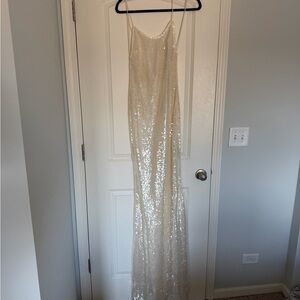 Gwenyth in Lily Cream Sequin Maxi Dress